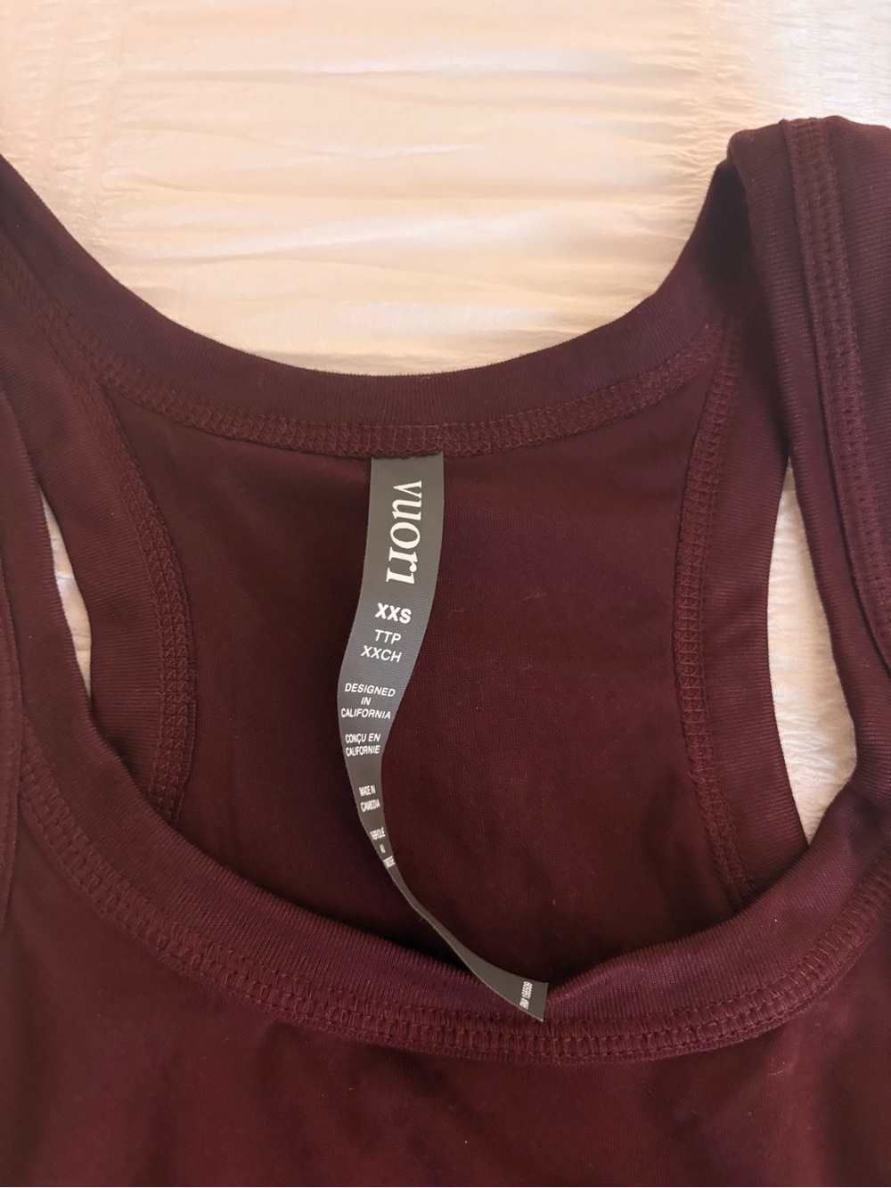 Vuori Deep Wine Ribbed Racerback Tank - Picture 2 of 3